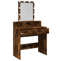 vidaXL Toeletta con LED Rovere Fumo 80x41x144,5 cm