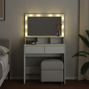 Toeletta con LED Bianca 80x41x134,5 cm