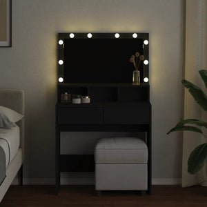 Toeletta con LED Nera 80x41x134,5 cm