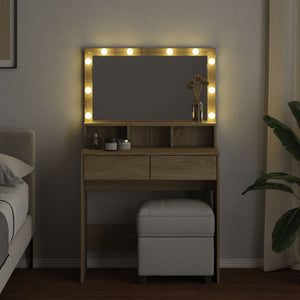 Toeletta con LED Rovere Sonoma 80x41x134,5 cm