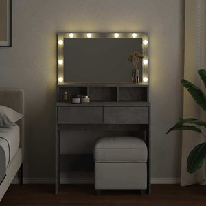 Toeletta con LED Grigio Cemento 80x41x134,5 cm 848188