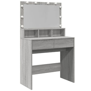 Toeletta con LED Grigio Sonoma 80x41x134,5 cm