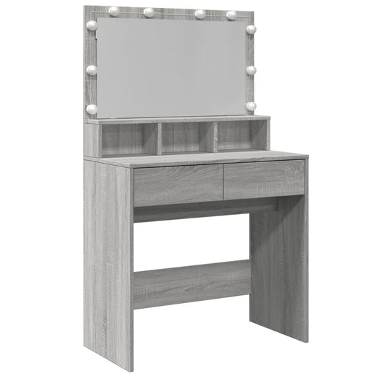 Toeletta con LED Grigio Sonoma 80x41x134,5 cm