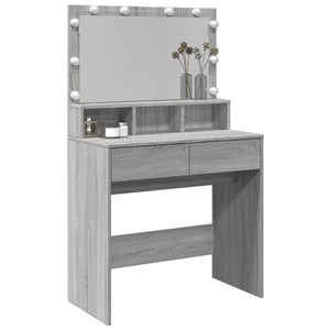 Toeletta con LED Grigio Sonoma 80x41x134,5 cm