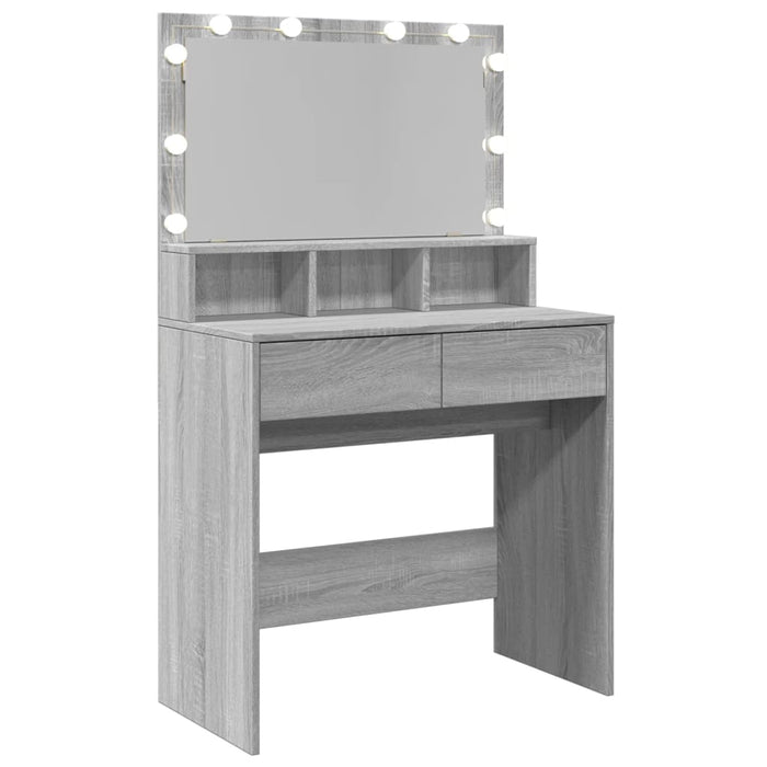 Toeletta con LED Grigio Sonoma 80x41x134,5 cm