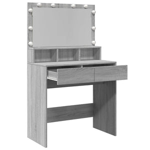 Toeletta con LED Grigio Sonoma 80x41x134,5 cm