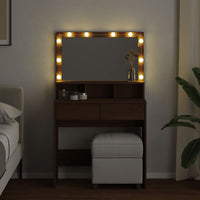 Toeletta con LED Rovere Marrone 80x41x134,5 cm 848191