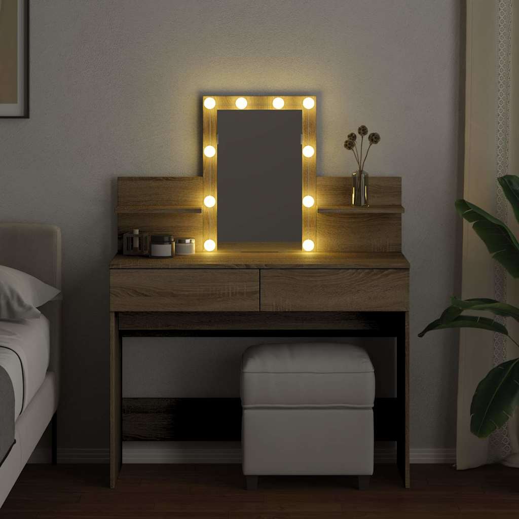 Toeletta con LED Rovere Sonoma 100x40x130 cm 848201