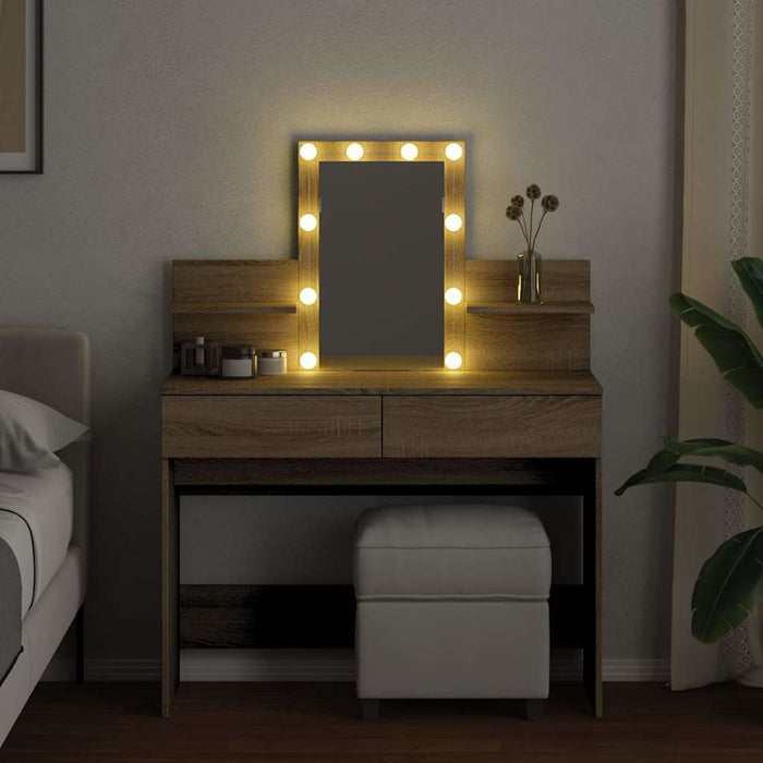 Toeletta con LED Rovere Sonoma 100x40x130 cm 848201