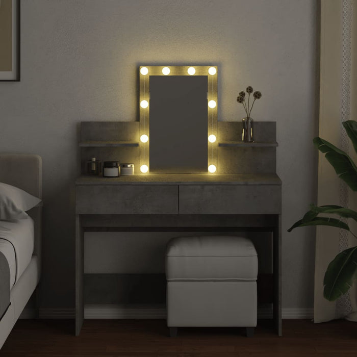 Toeletta con LED Grigio Cemento 100x40x130 cm
