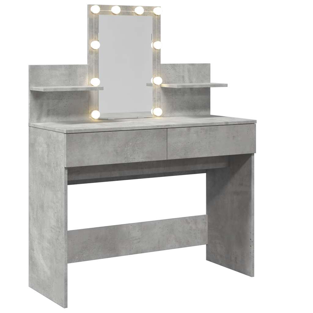 Toeletta con LED Grigio Cemento 100x40x130 cm 848202