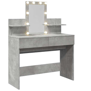 Toeletta con LED Grigio Cemento 100x40x130 cm 848202