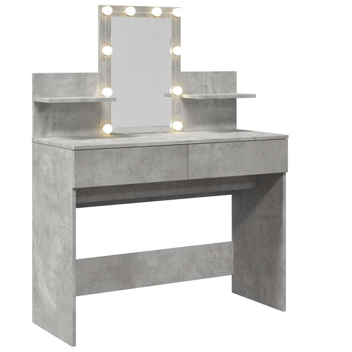 Toeletta con LED Grigio Cemento 100x40x130 cm 848202