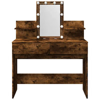 Toeletta con LED Rovere Fumo 100x40x130 cm 848203