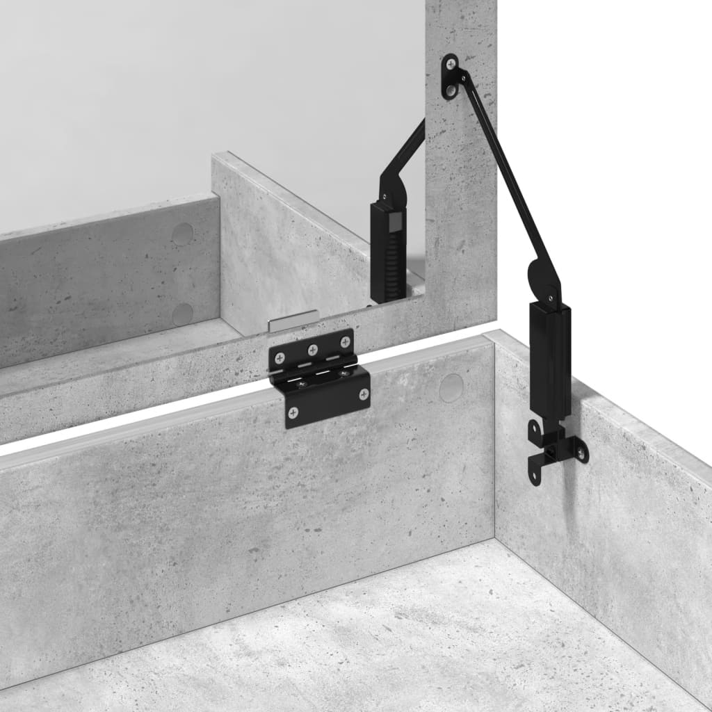 Toeletta e Sgabello Grigio Cemento 60x40x113,5 cm