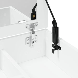 Toeletta con Specchio-Tavolo da Vanit¨¤ Bianco 73x46,5x120 cm