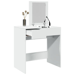 Toeletta con Specchio-Tavolo da Vanit¨¤ Bianco 73x46,5x120 cm