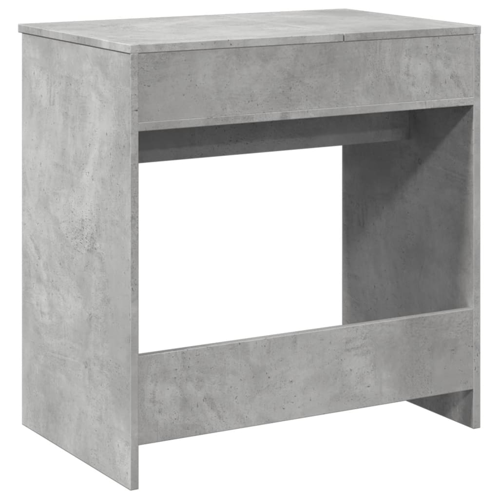 Toeletta con Specchio-Tavolo da Vanit¨¤ Grigio Cemento 73x46,5x120 cm