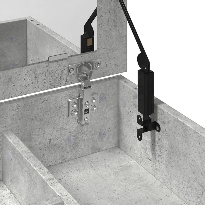 Toeletta con Specchio-Tavolo da Vanit¨¤ Grigio Cemento 73x46,5x120 cm