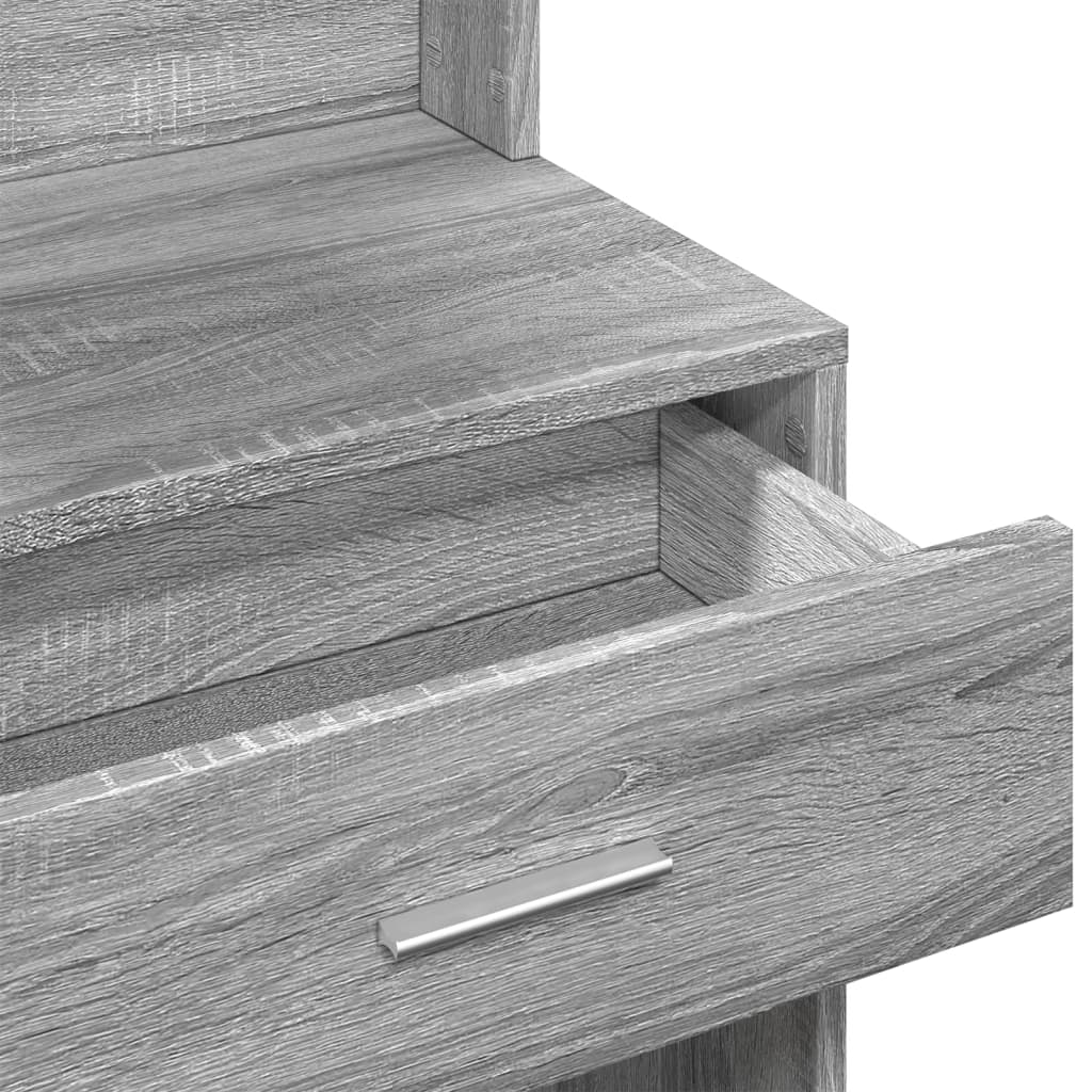 Toeletta con Armadietto Grigio Sonoma 80x35x132 cm 848239