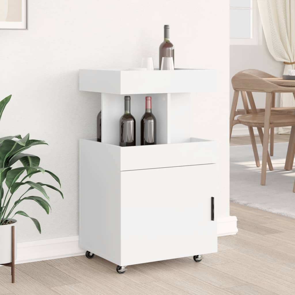 Carrello Bar Bianco 50x41x89 cm in Legno Multistrato 848262