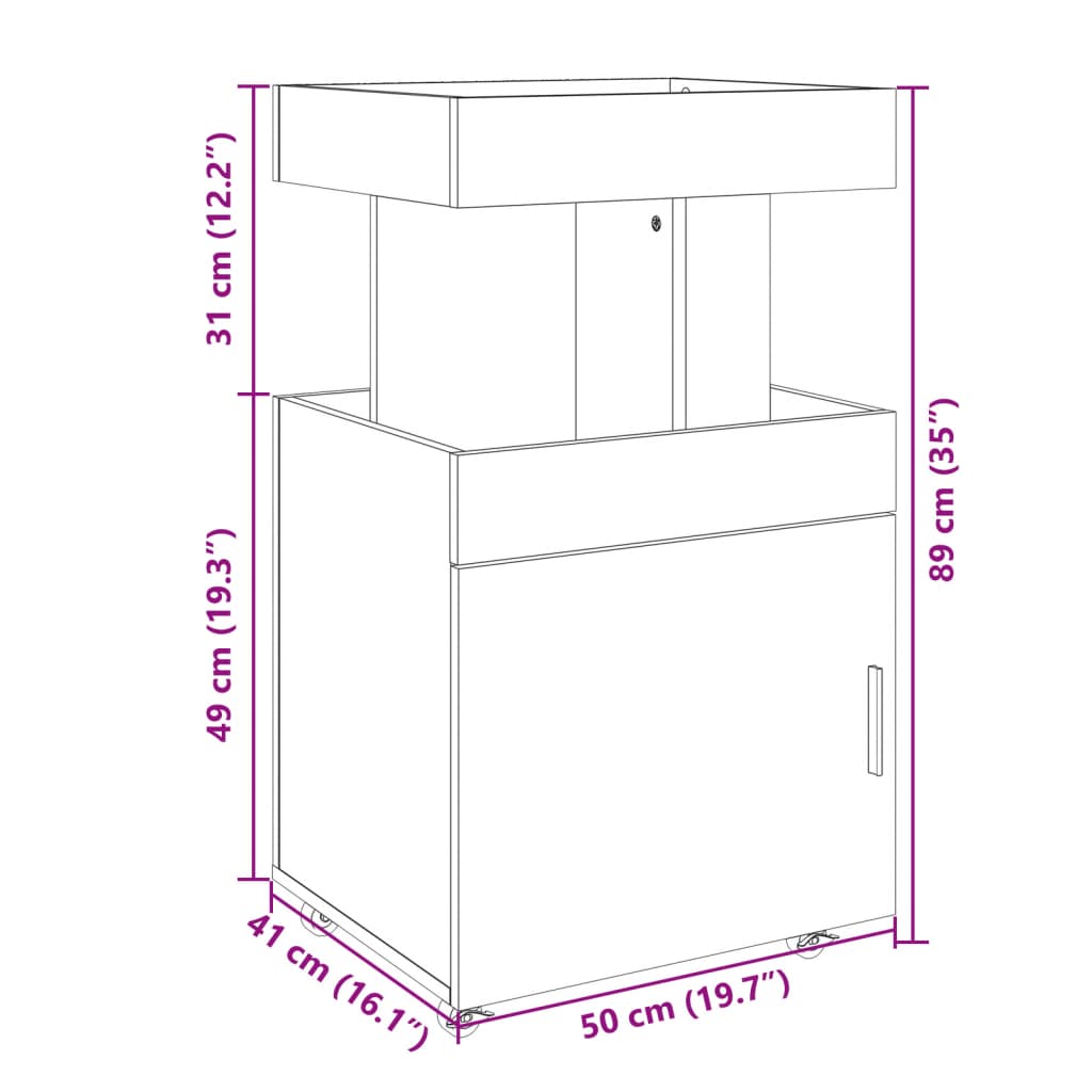 Carrello Bar Bianco 50x41x89 cm in Legno Multistrato 848262