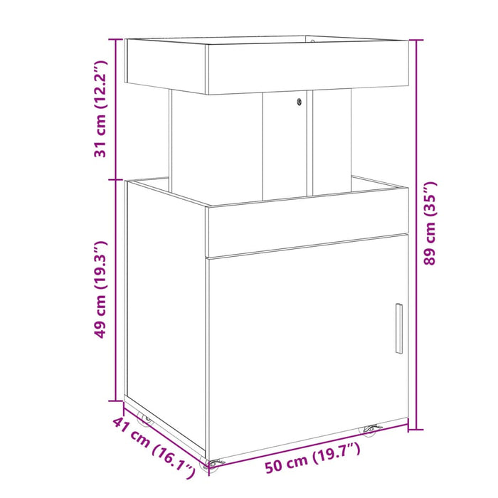 Carrello Bar Bianco 50x41x89 cm in Legno Multistrato 848262