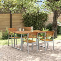 Set da Pranzo per Giardino da 5 Pezzi in Legno di Acacia Solido e Metallo 3284343