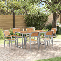 Set da Pranzo da Giardino 7 Pezzi in Legno Massello di Acacia e Metallo 3284370