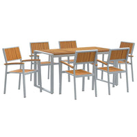 Set da Pranzo da Giardino 7 Pezzi in Legno Massello di Acacia e Metallo 3284370