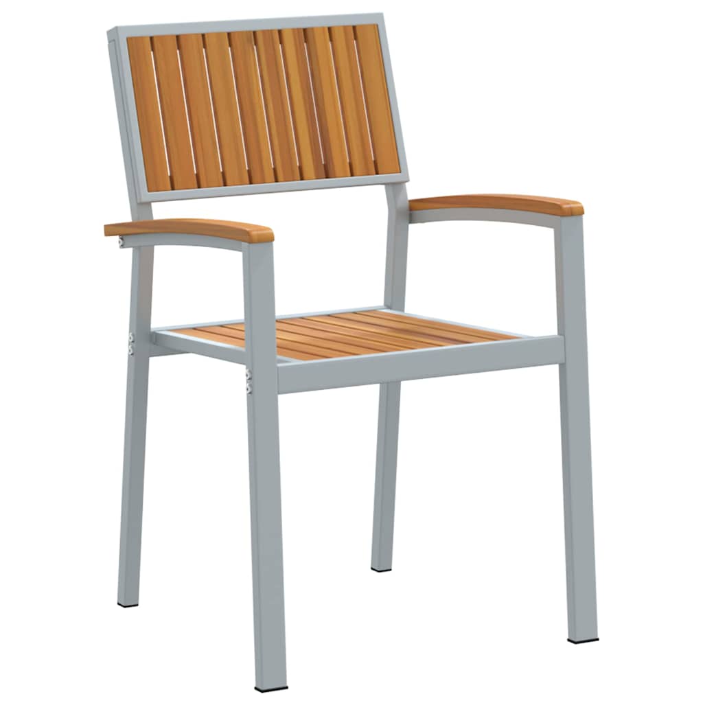 Set da Pranzo da Giardino 7 Pezzi in Legno Massello di Acacia e Metallo 3284370