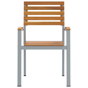 Sedie da giardino impilabili , 8 pezzi in legno massello di acacia e metallo. 3284392