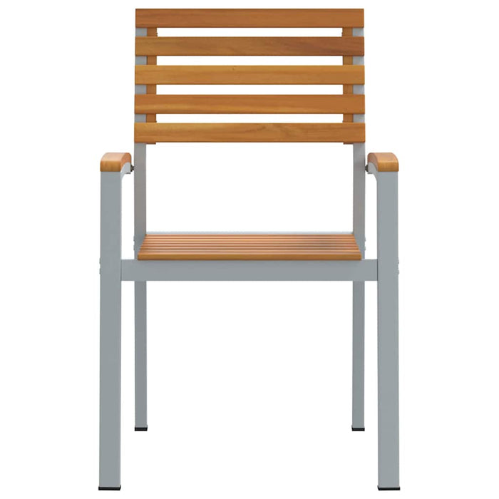 Sedie da giardino impilabili , 8 pezzi in legno massello di acacia e metallo. 3284392