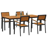 Set da Pranzo per Giardino 5 pcs Nero e marrone 3284417