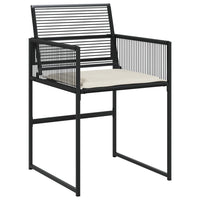 Set da Pranzo da Giardino 9 pz con Cuscini Nero in Polyrattan 3295010