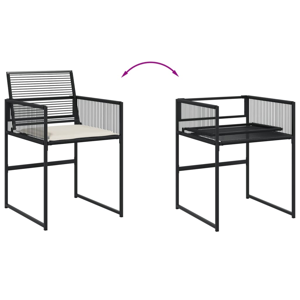 Set da Pranzo da Giardino 11 pz con Cuscini in Polyrattan Nero 3295011