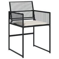 Set da Pranzo da Giardino 9 pz con Cuscini Nero in Polyrattan 3295013