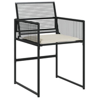 Set da Pranzo da Giardino 5 pz Nero con Cuscini in Polyrattan 3295023