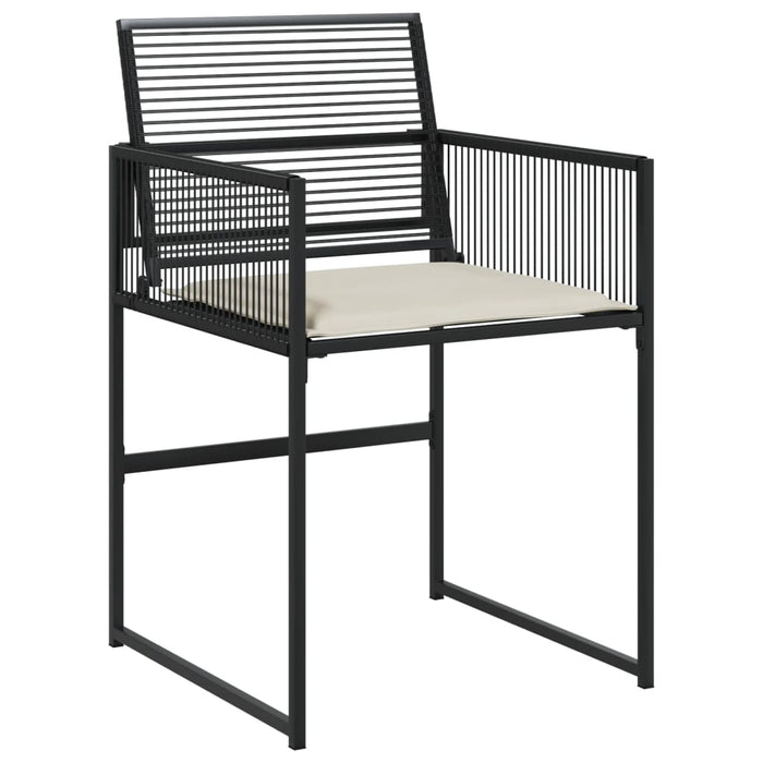Set da Pranzo da Giardino 5 pz Nero con Cuscini in Polyrattan 3295023