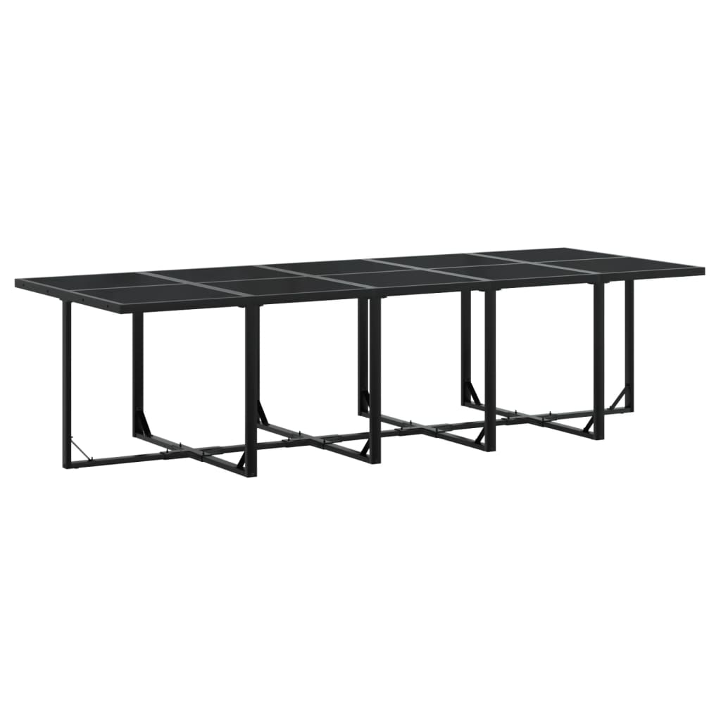 Set da Pranzo da Giardino 15 pz Nero in Polyrattan 3295041