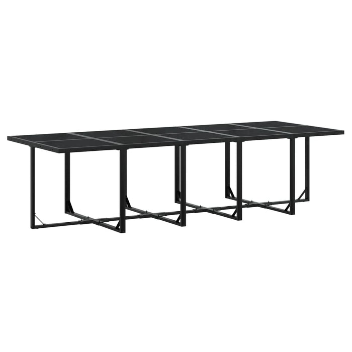 Set da Pranzo da Giardino 15 pz Nero in Polyrattan 3295041