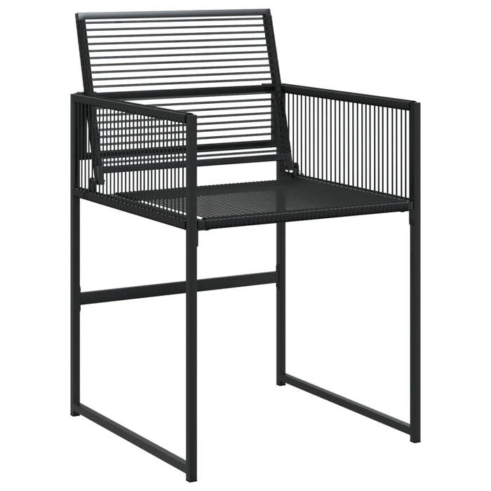 Set da Pranzo da Giardino 15 pz Nero in Polyrattan 3295041