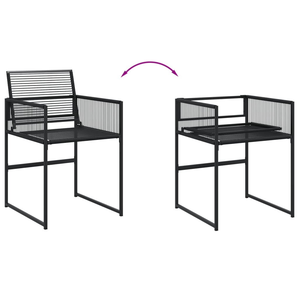 Set da Pranzo da Giardino 15 pz Nero in Polyrattan 3295041