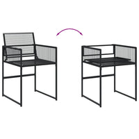 Set da Pranzo da Giardino 15 pz Nero in Polyrattan 3295041