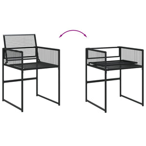 Set da Pranzo da Giardino 11 pz in Polyrattan Nero 3295044