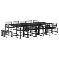 Set da Pranzo da Giardino 15 pz Nero in Polyrattan 3295046