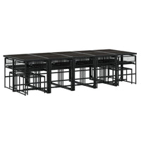 Set da Pranzo da Giardino 15 pz Nero in Polyrattan 3295046