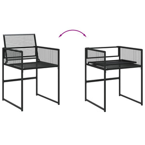 Set da Pranzo da Giardino 15 pz Nero in Polyrattan 3295046