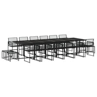 Set da Pranzo da Giardino 17 pz Nero in Polyrattan 3295047