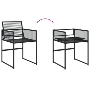 Set da Pranzo da Giardino 17 pz Nero in Polyrattan 3295047